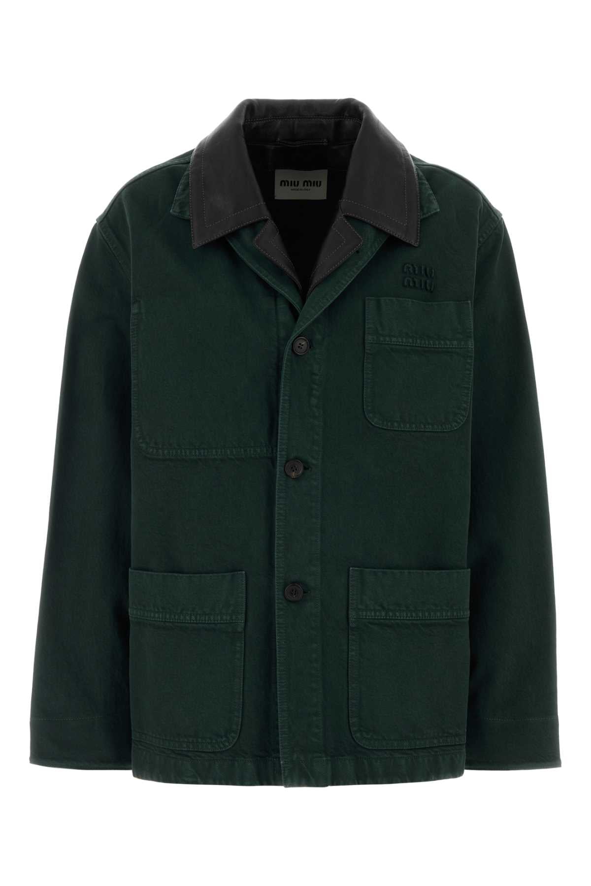 Cotton Denim Jacket — Green