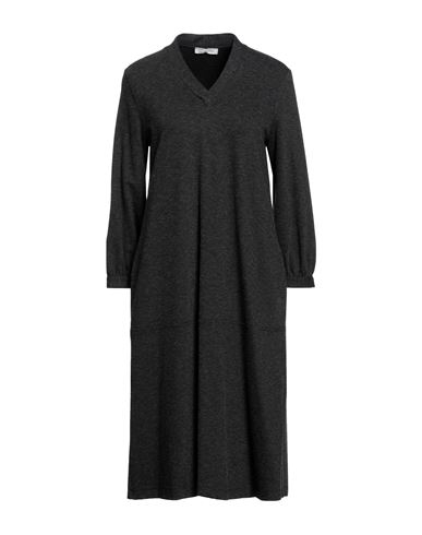Woman Midi dress Charcoal Size 6 Viscose, Virgin Wool, Polyamide
