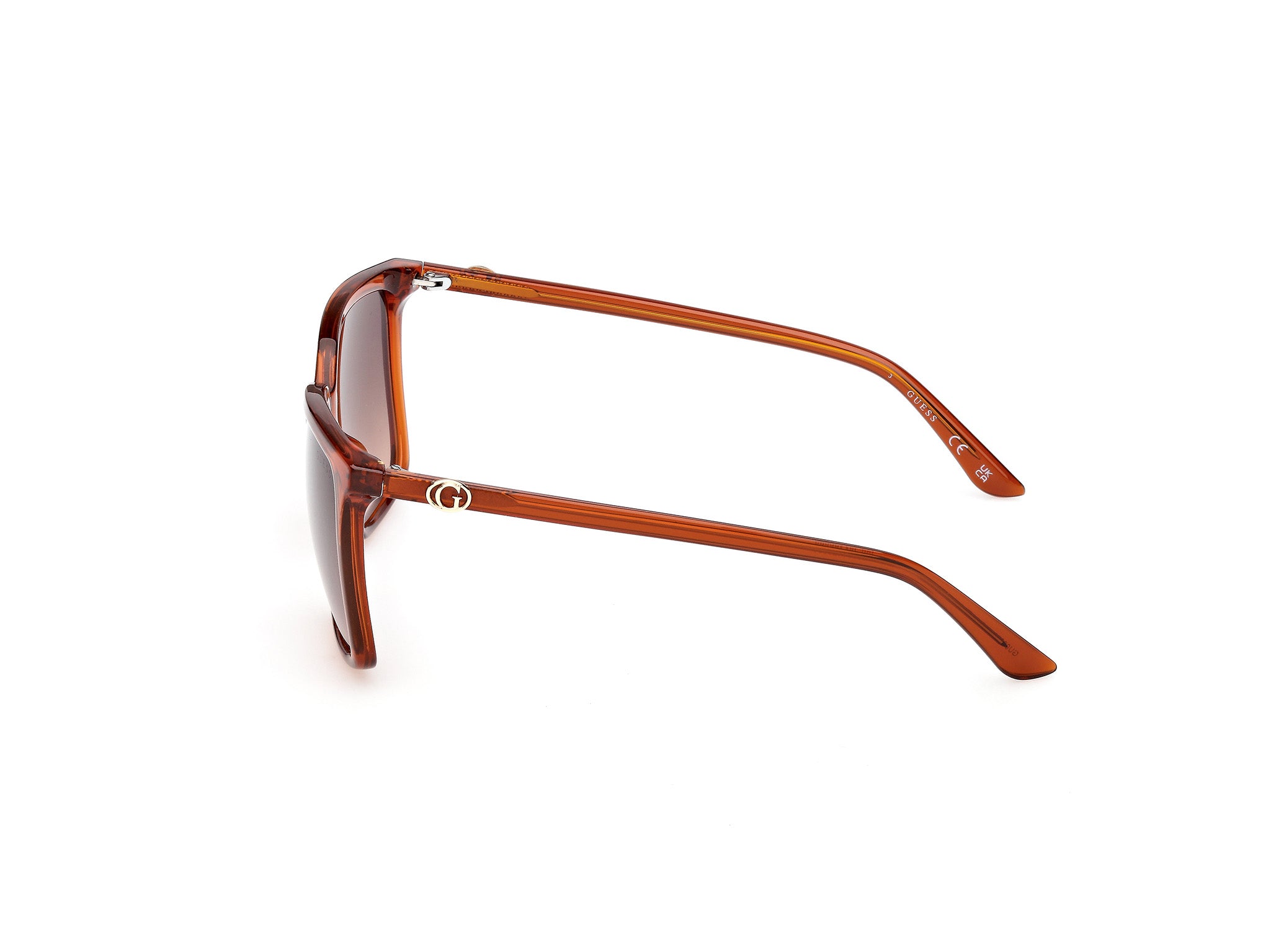 Guess Mujer Guess GU00258 44F Gafas de sol Inyectado Naranja Marrón Cuadrada Norma