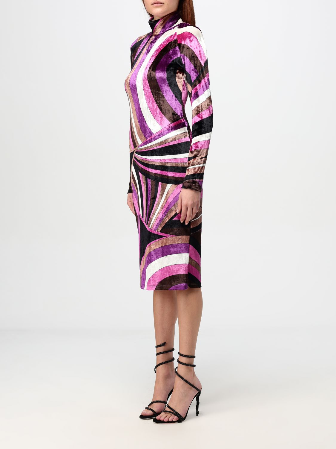 Iride-print velvet mini dress - Pink