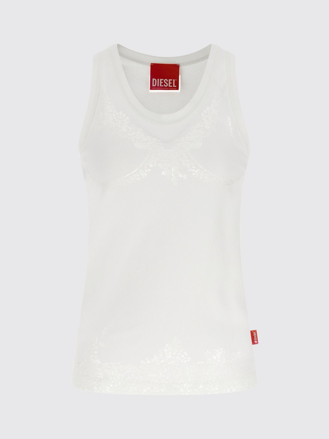 Pr-T-Anki-Lace-R Cotton Tank Top with Embroidered Lace Details