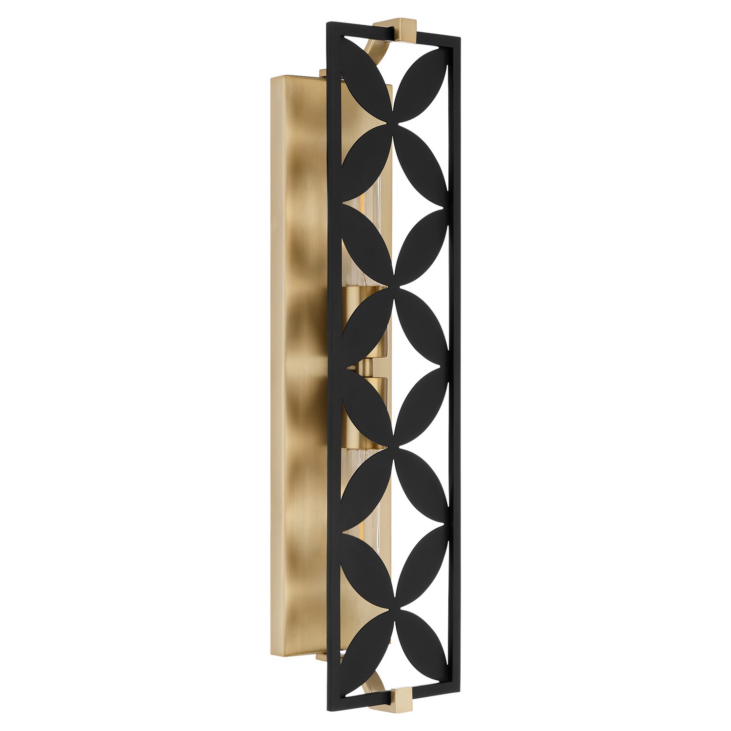 Matte BlackAged Brass Bathroom Vanity Light from the Mariposa Collection
