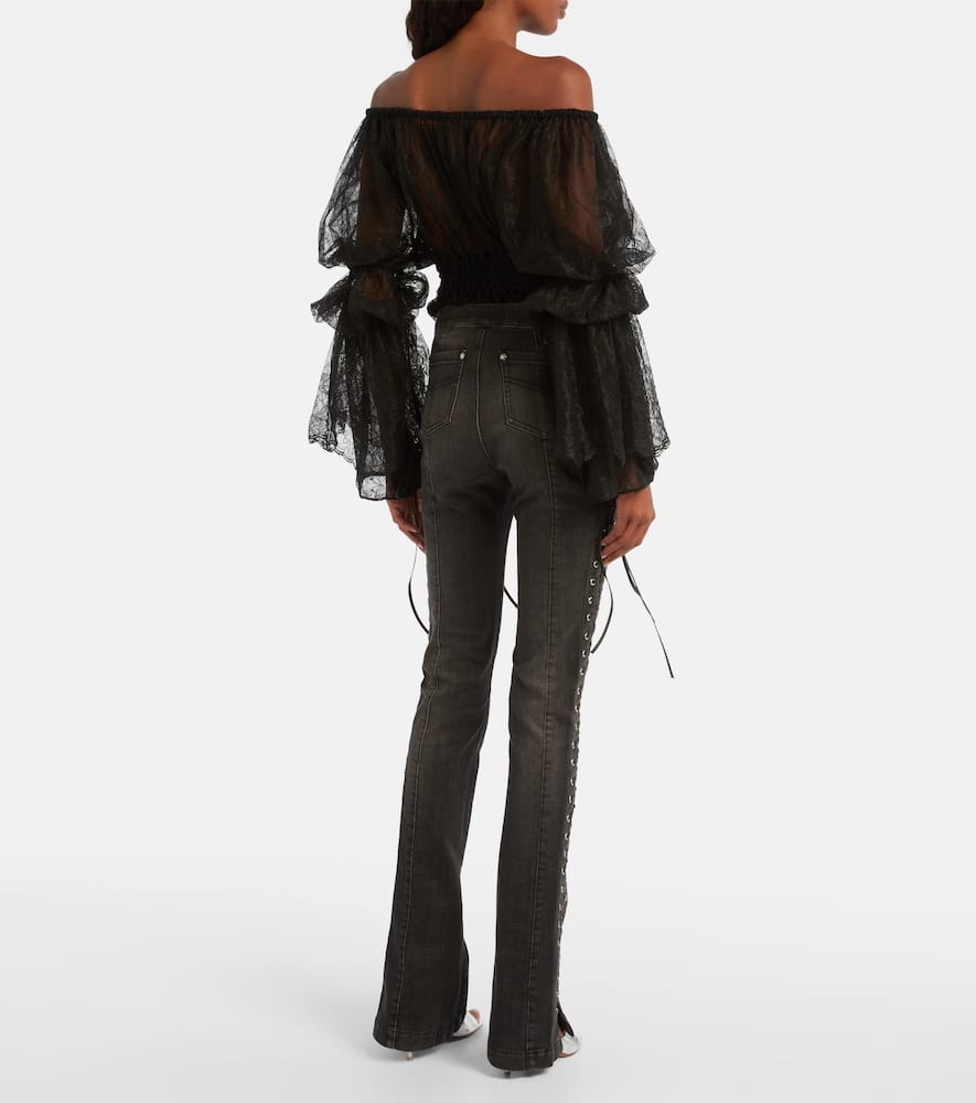 Low-rise slim-fit flared jeans