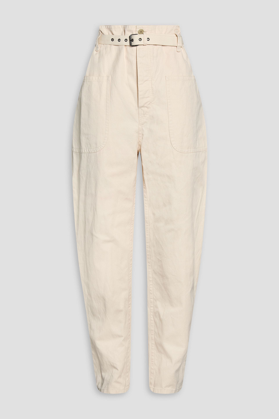 Rinny cotton and linen-blend canvas tapered pants
