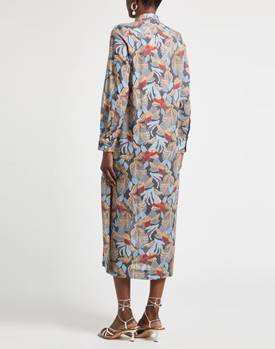Woman Midi dress Azure Size XS Cotton, Linen