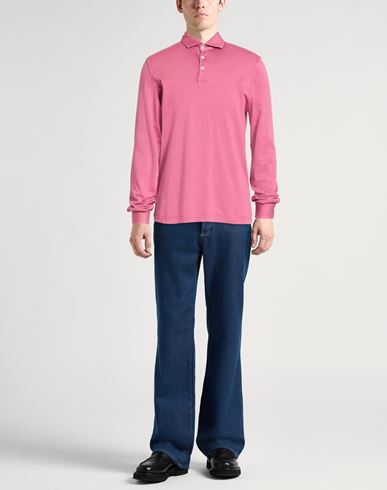 Man Polo shirt Antique rose Size 40 Organic cotton