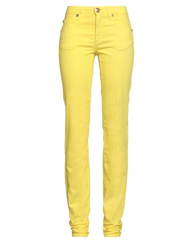 Woman Jeans Yellow Size 4 Cotton, Polyester