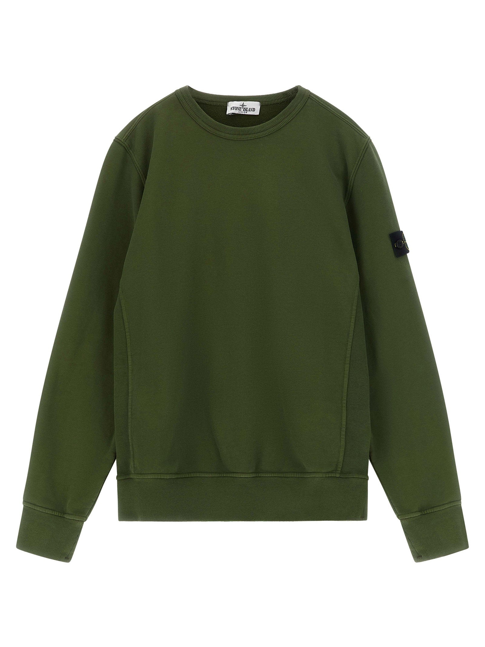 Badge Logo Crew Neck Sweatshirt — Olive Green