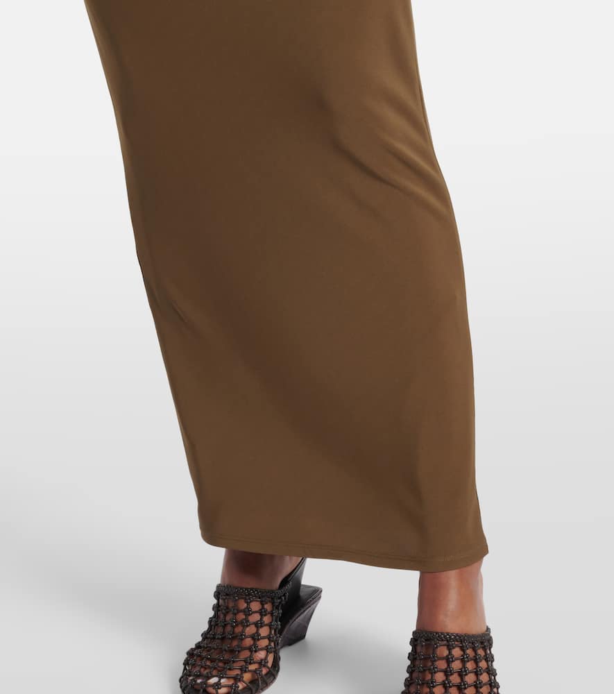 Gathered jersey maxi dress