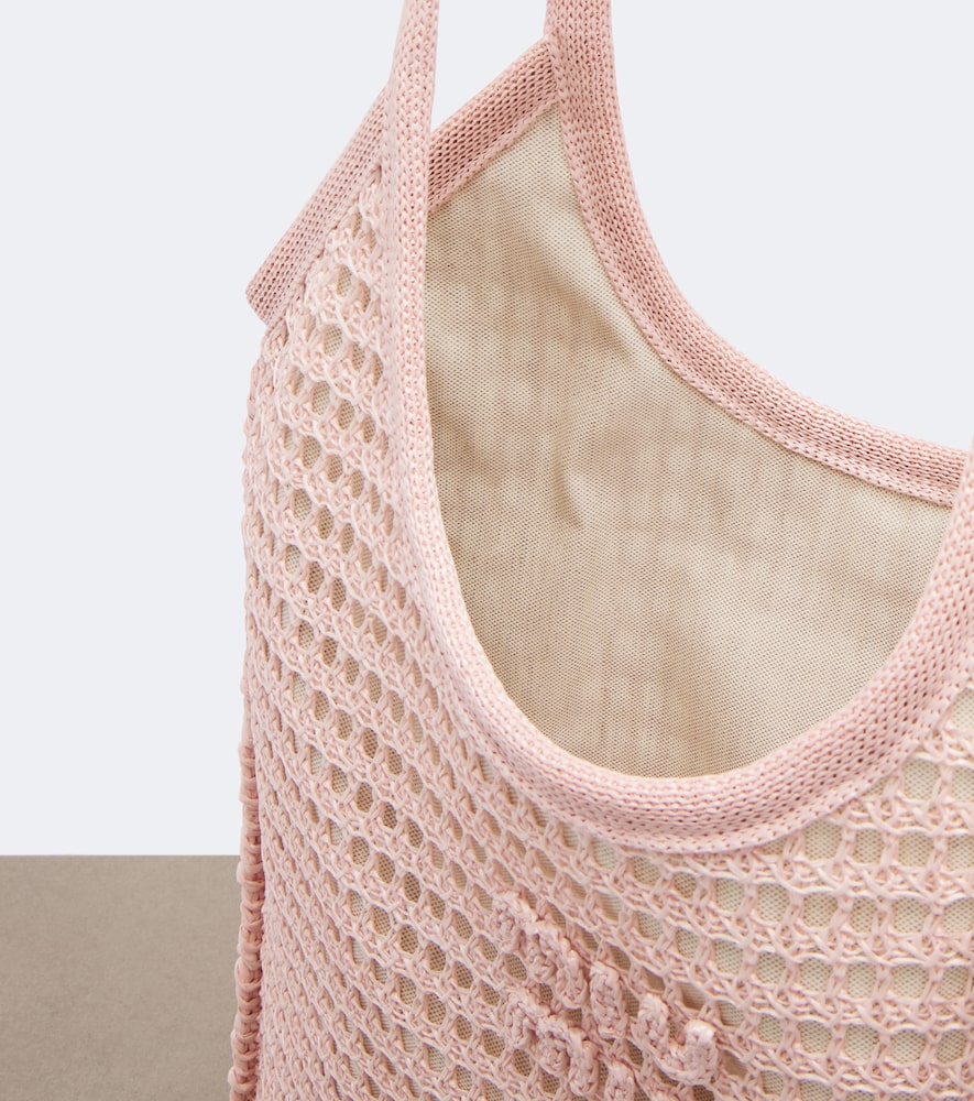Ivy crochet raffia tote bag