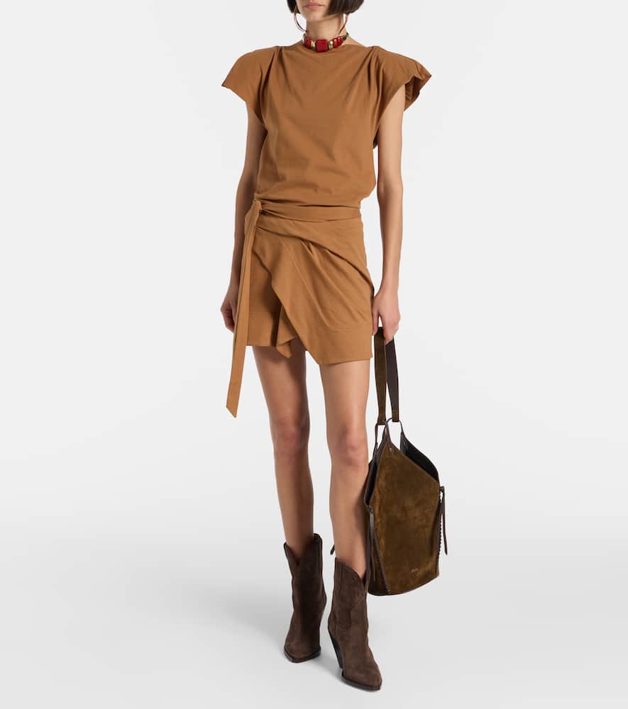 Berenice asymmetric cotton wrap skirt