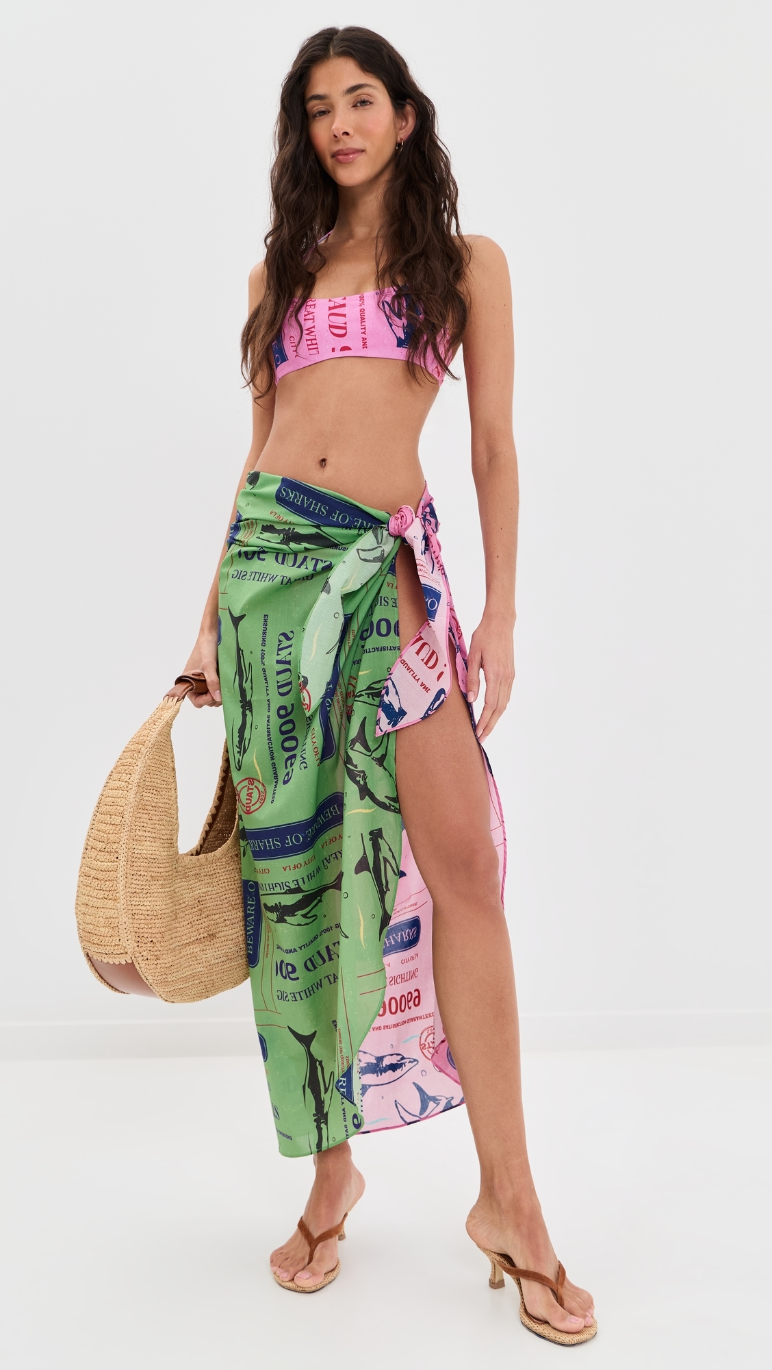 Laird Bikini Top Parcel Print Pink