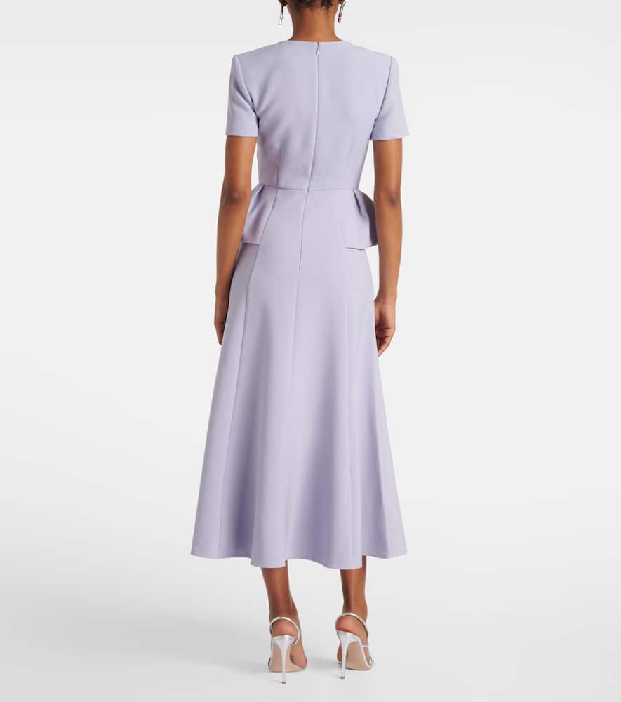 Peplum crêpe midi dress