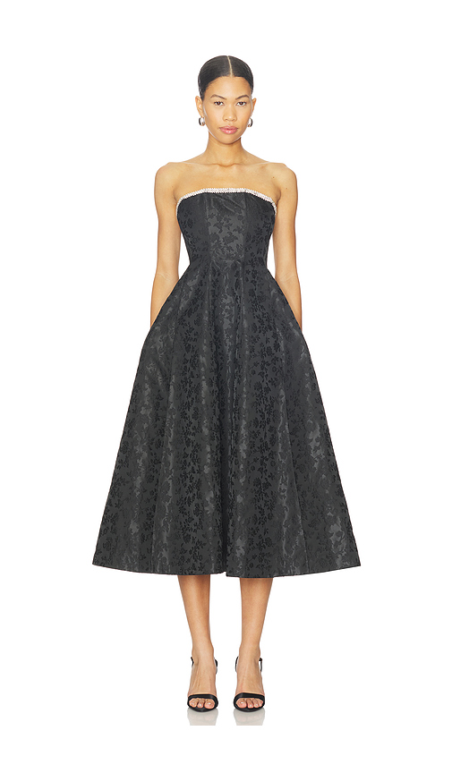 Lovers and Friends Alexandra Midi Dress in Black. L. Also in M, S, XL