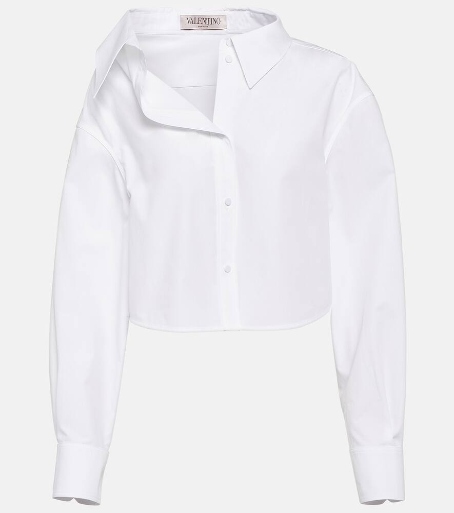 Valentino Asymmetric cropped cotton shirt