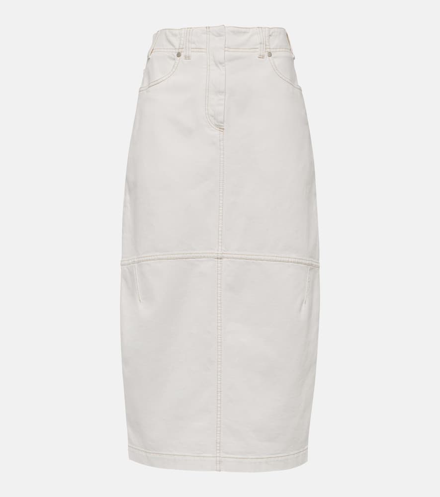Denim midi skirt