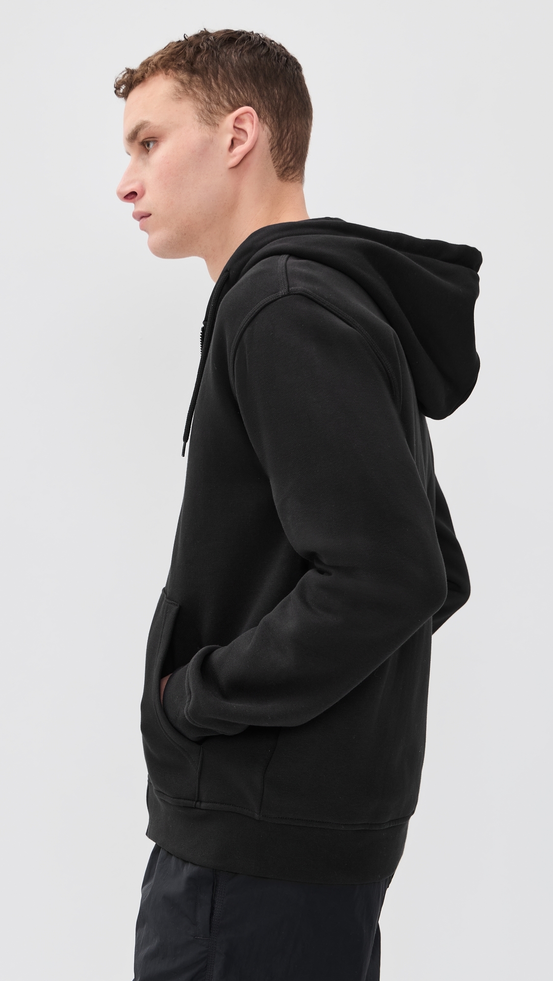 Trefoil Essentials Full Zip Hoodie Black