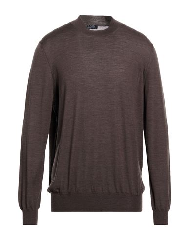 Man Sweater Dark brown Size 44 Virgin Wool