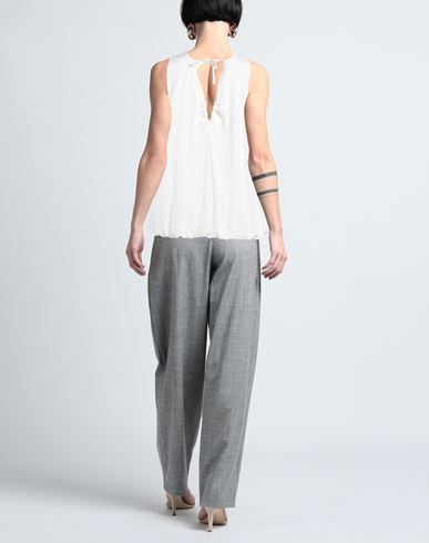 Woman Top White Size M/L Viscose, Tencel