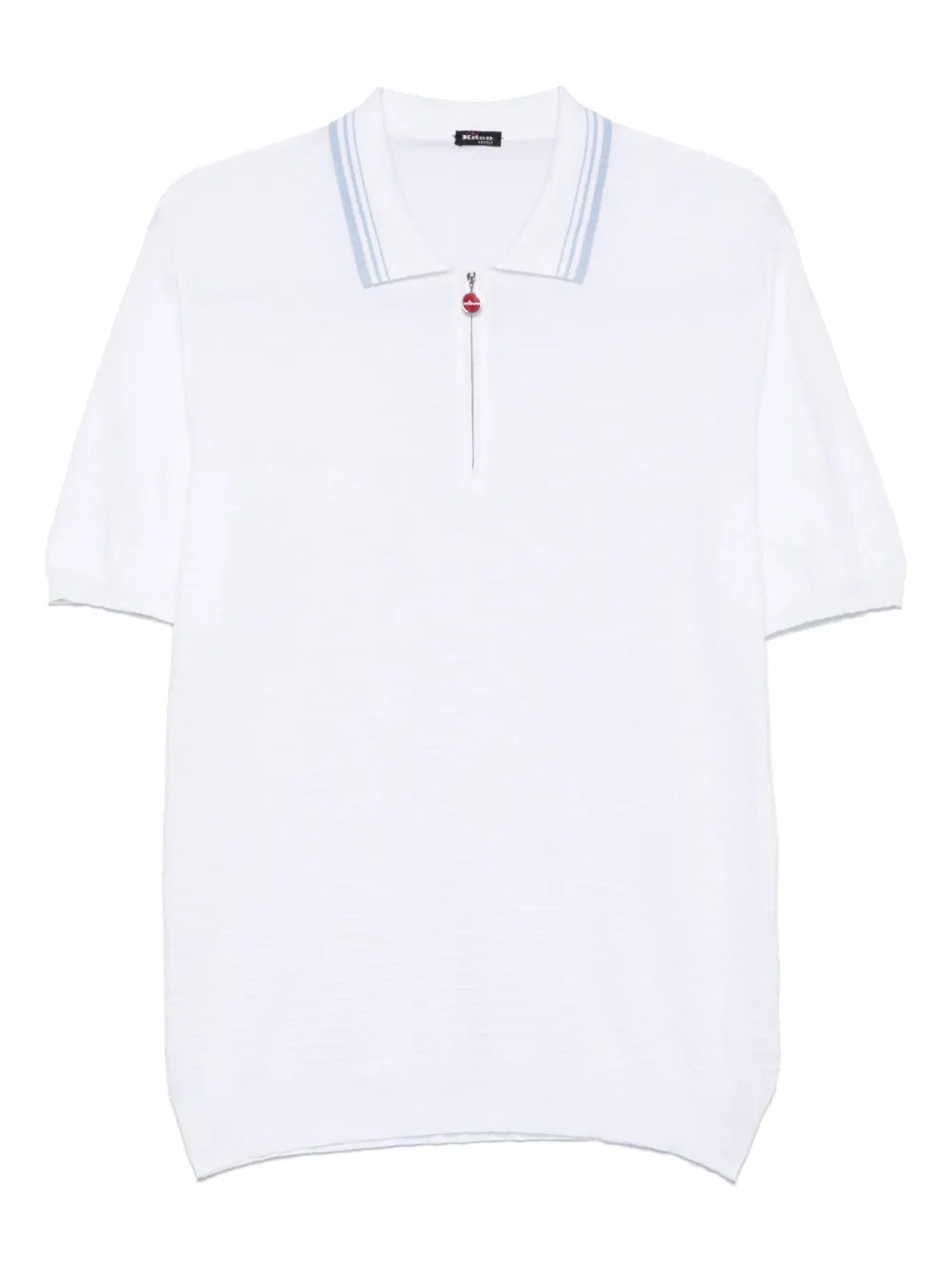 Textured Cotton Polo Shirt — White