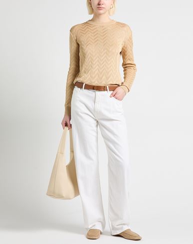 Woman Sweater Sand Size 10 Cotton, Viscose, Elastane, Polyamide