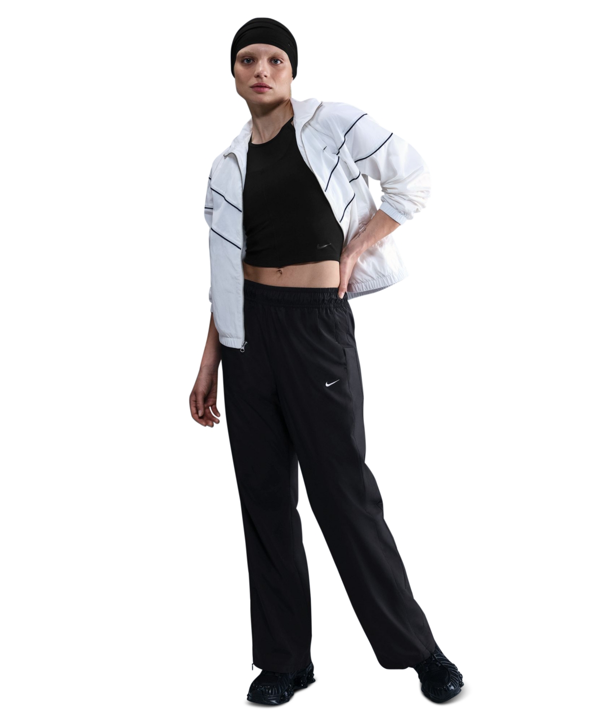 Sportswear Women's Phoenix Oversized High-Waisted Graphic Pants - Black/Sail