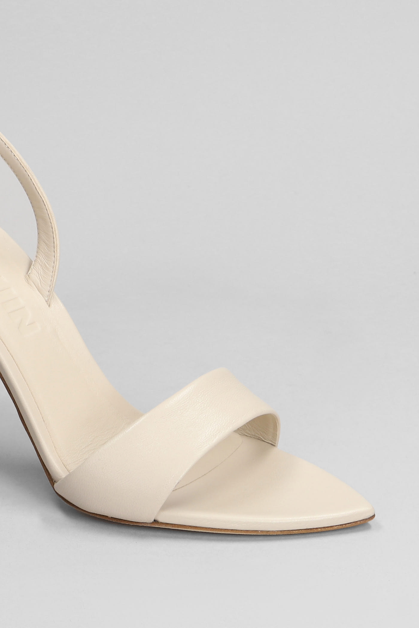 Lily 095 Sandals In Beige Leather