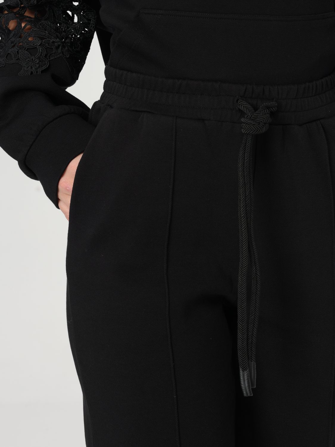 Brushed track pants - Black