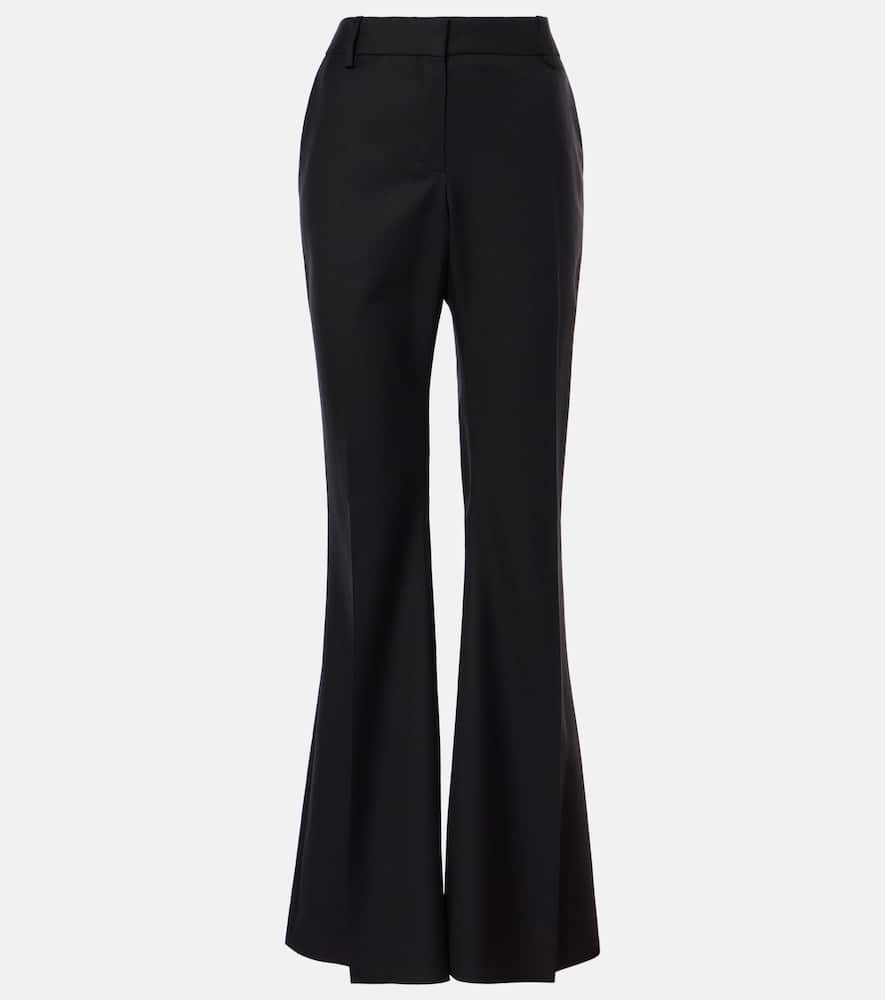 Wool gabardine flared pants