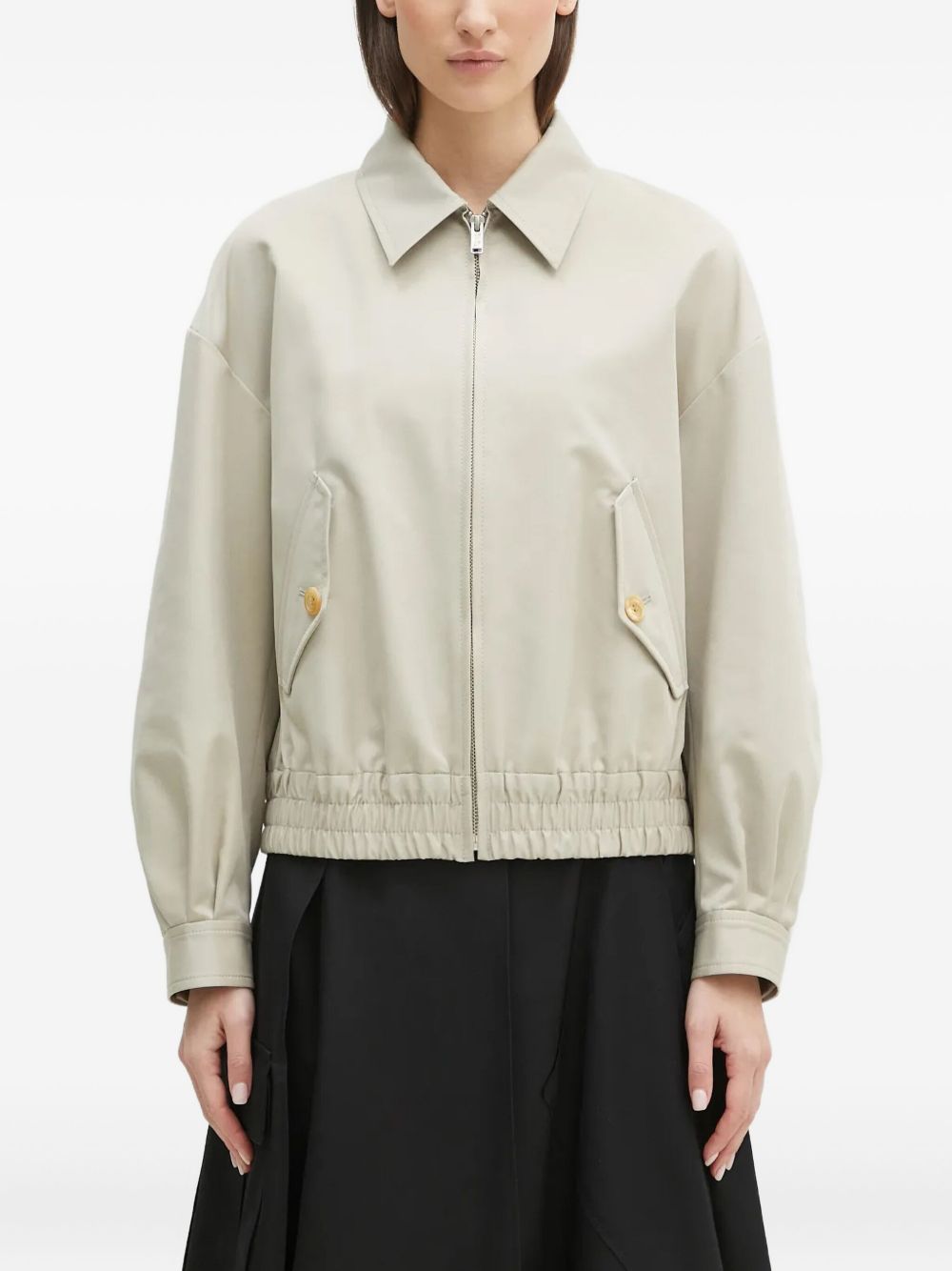 Tie-back zip-front jacket - Neutrals