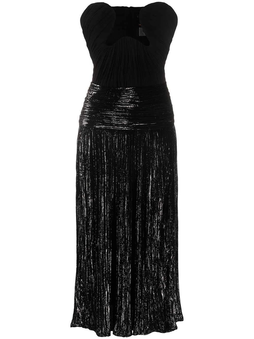 Saint Laurent lurex velvet bustier dress - Black