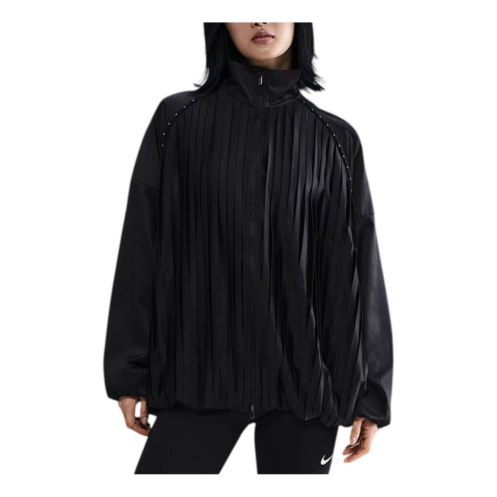 (WMNS) Pleated Tracksuit Jacket 'Black'