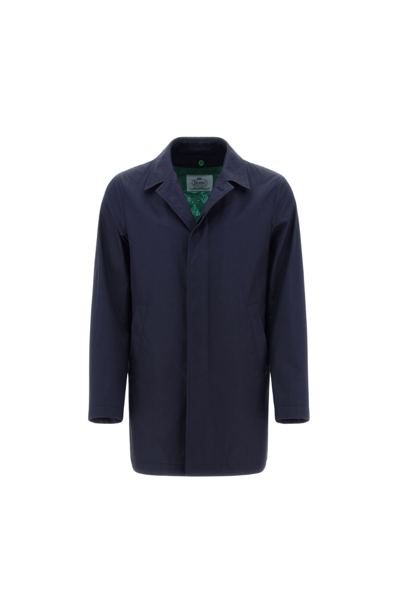 Cotton Blend Coat — Navy