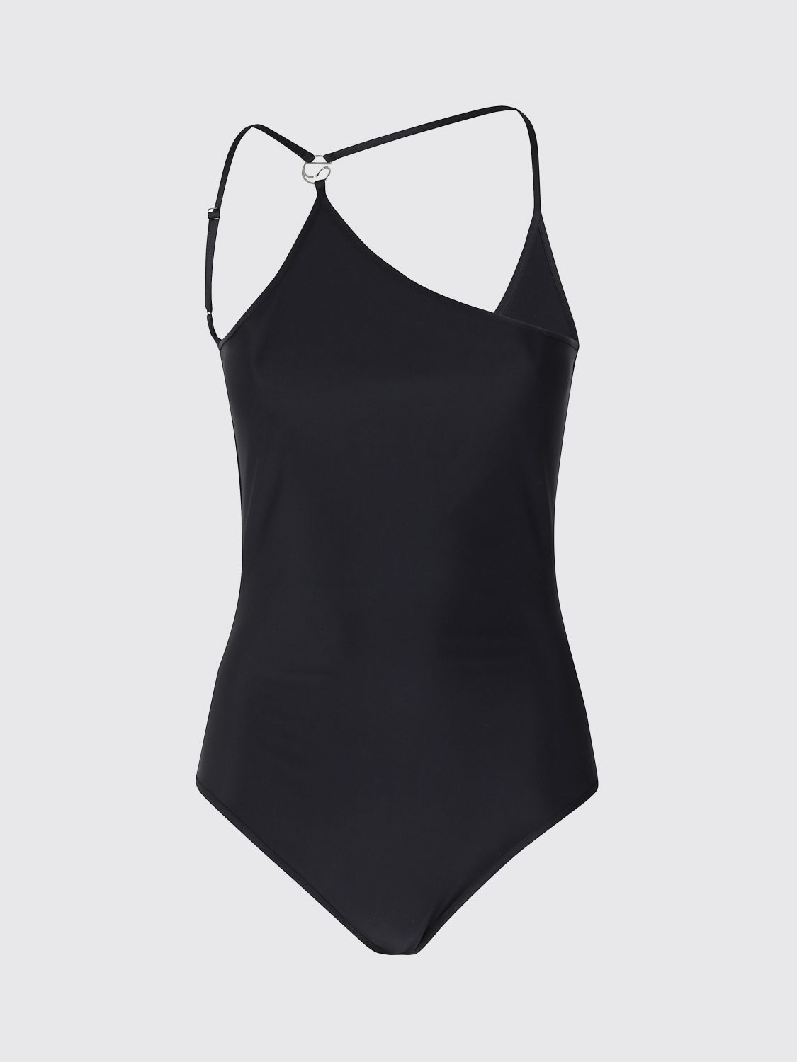 One Shoulder Swimsuit Brown