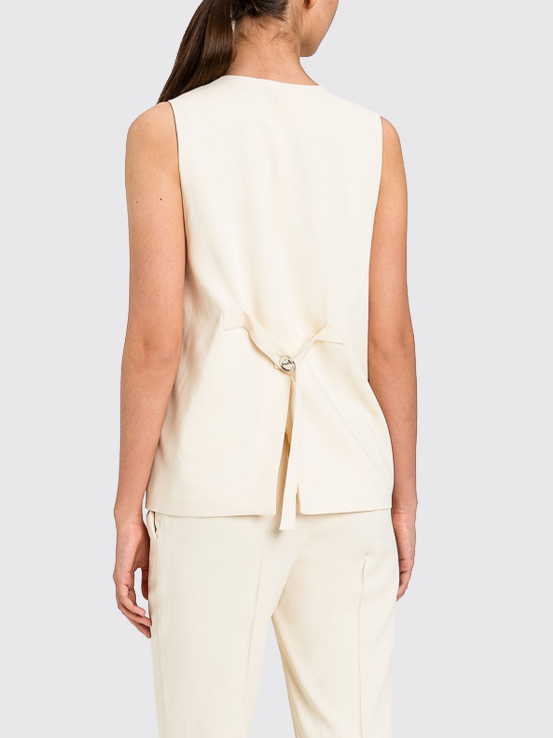Waistcoat Woman color Yellow Cream