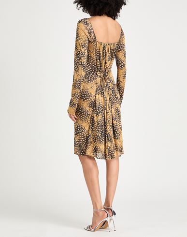 Woman Midi dress Mustard Size 6 Viscose, Polyester