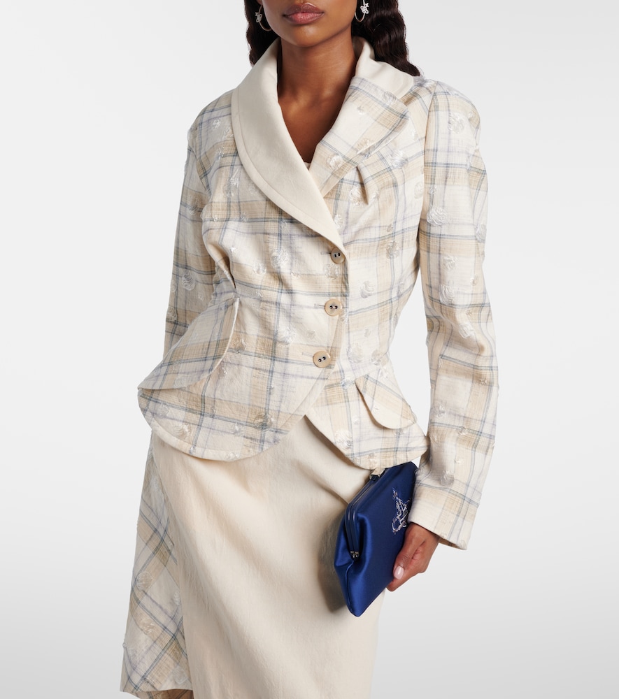 Stormy tartan cotton-blend jacket