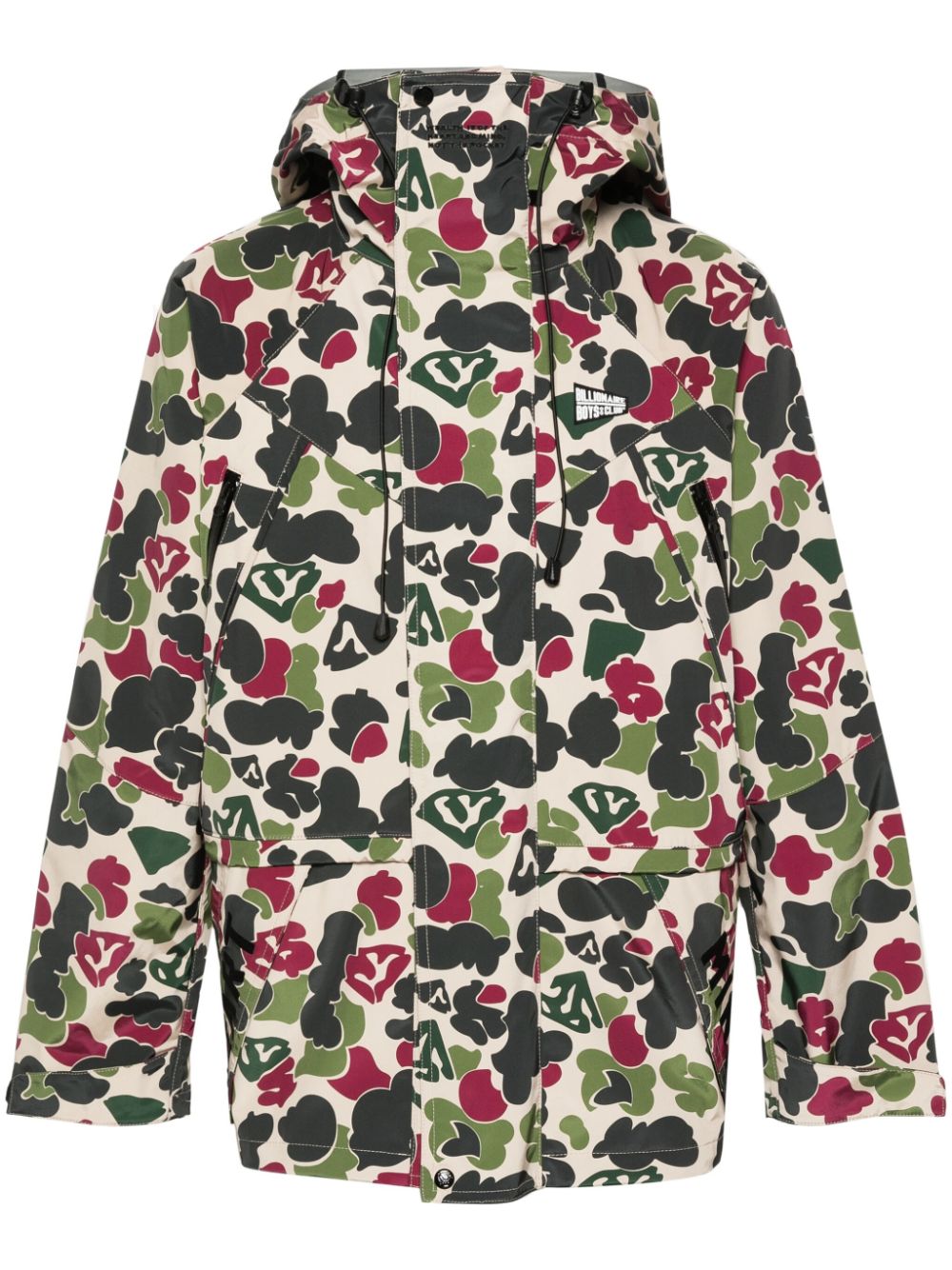 Logo-appliqué hooded jacket - Green