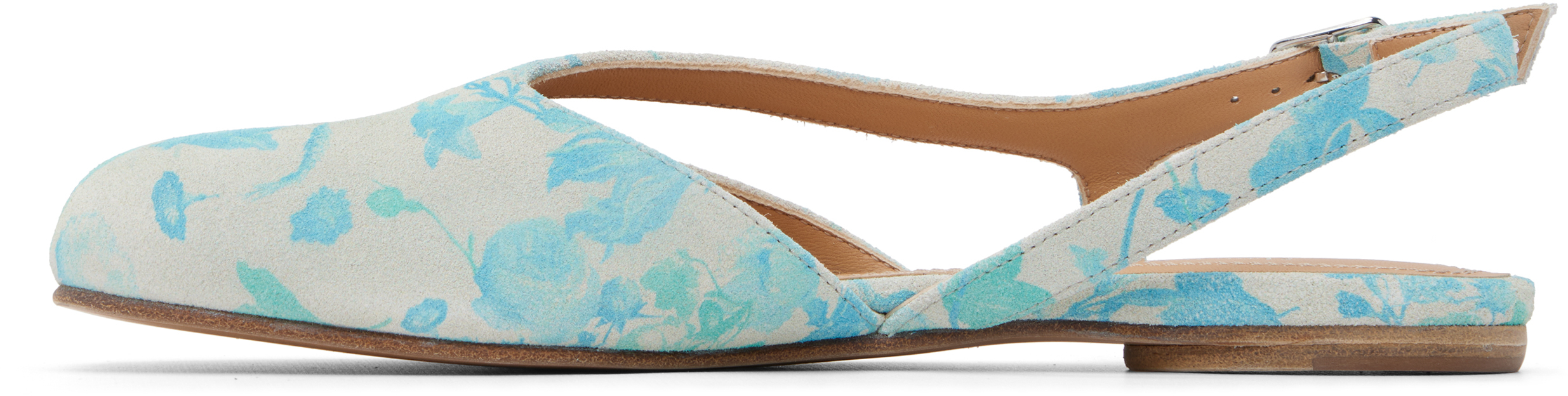Blue & Gray Tabi Slingback Ballerina Flats