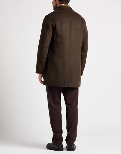 Paltò Man Coat Dark brown Size 36 Wool, Nylon