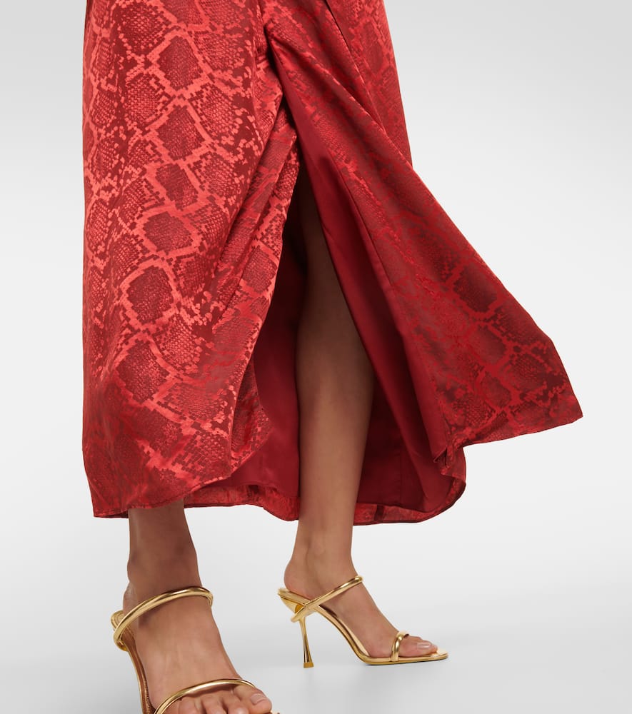 Simkhai Carmine snake-print satin maxi dress