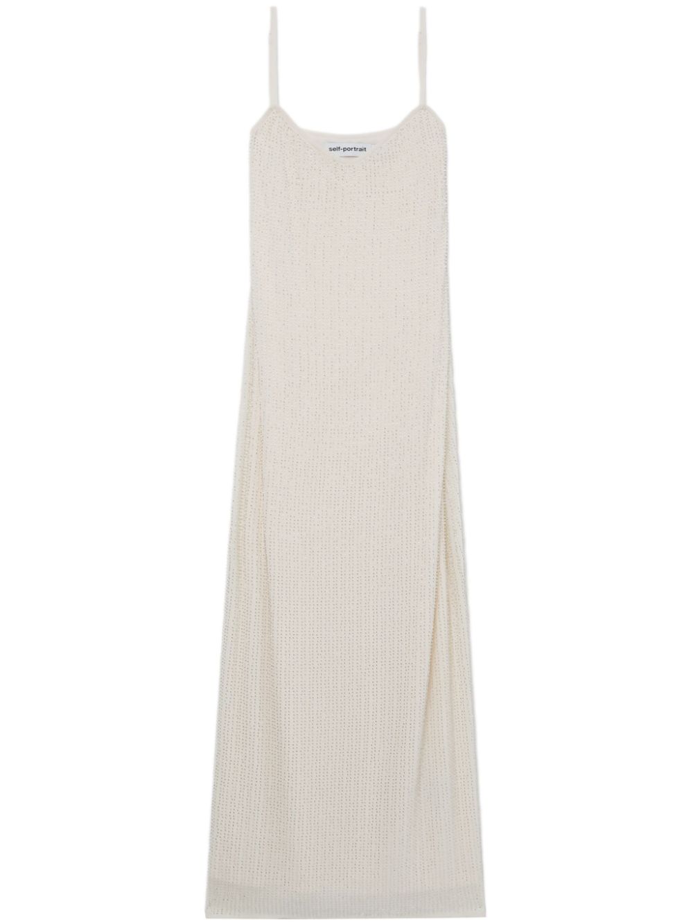 Rhinestone-embellished sleeveless maxi dress - Neutrals