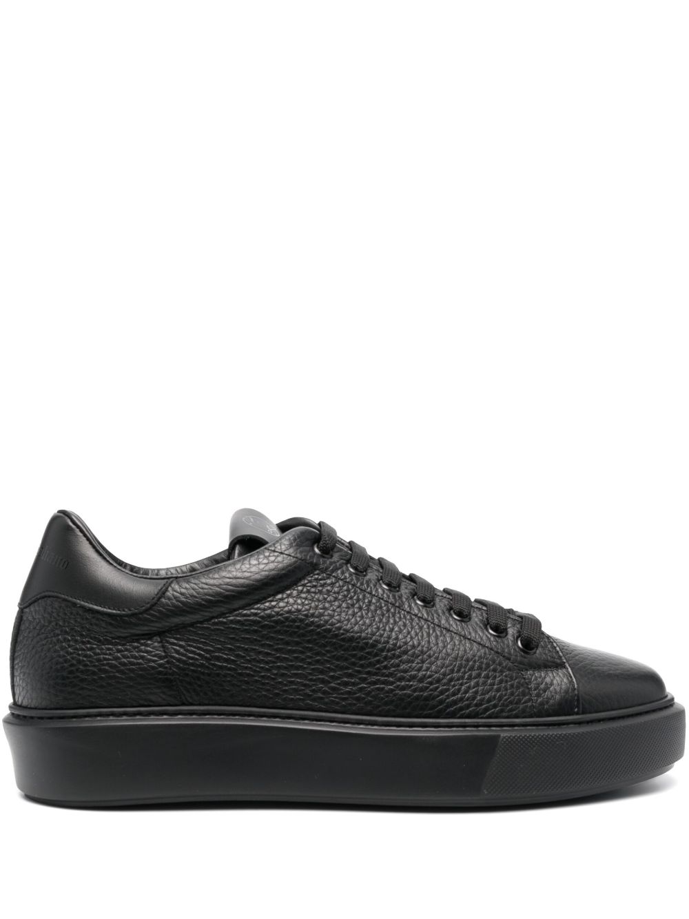 Giuliano Galiano pebbled leather low-top sneakers - Black