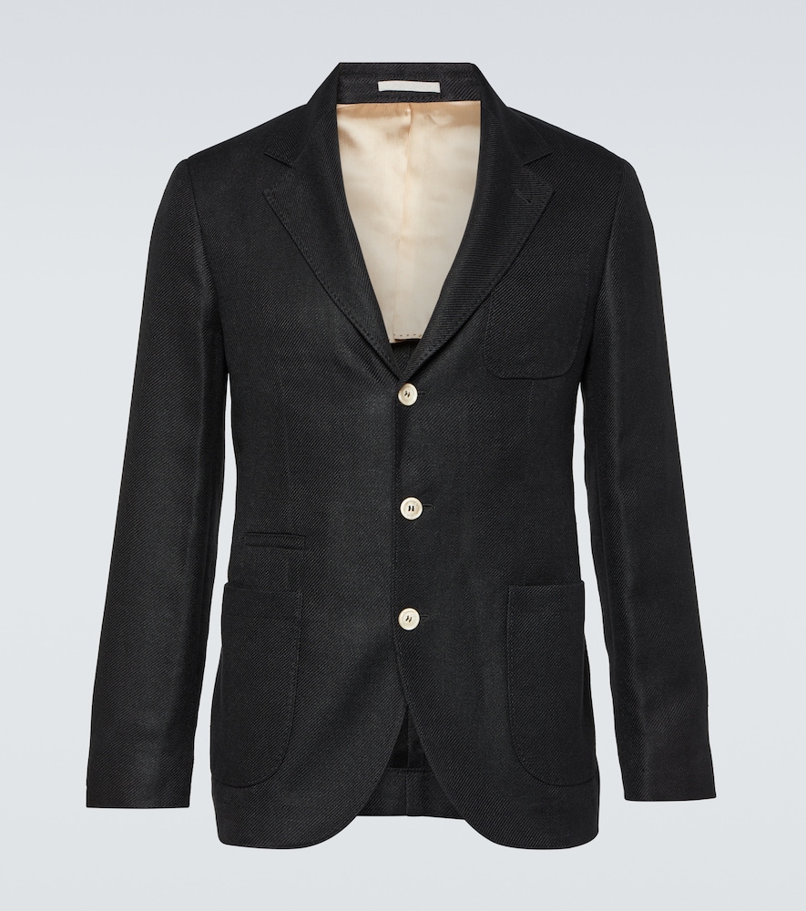 Linen, wool, and silk blazer