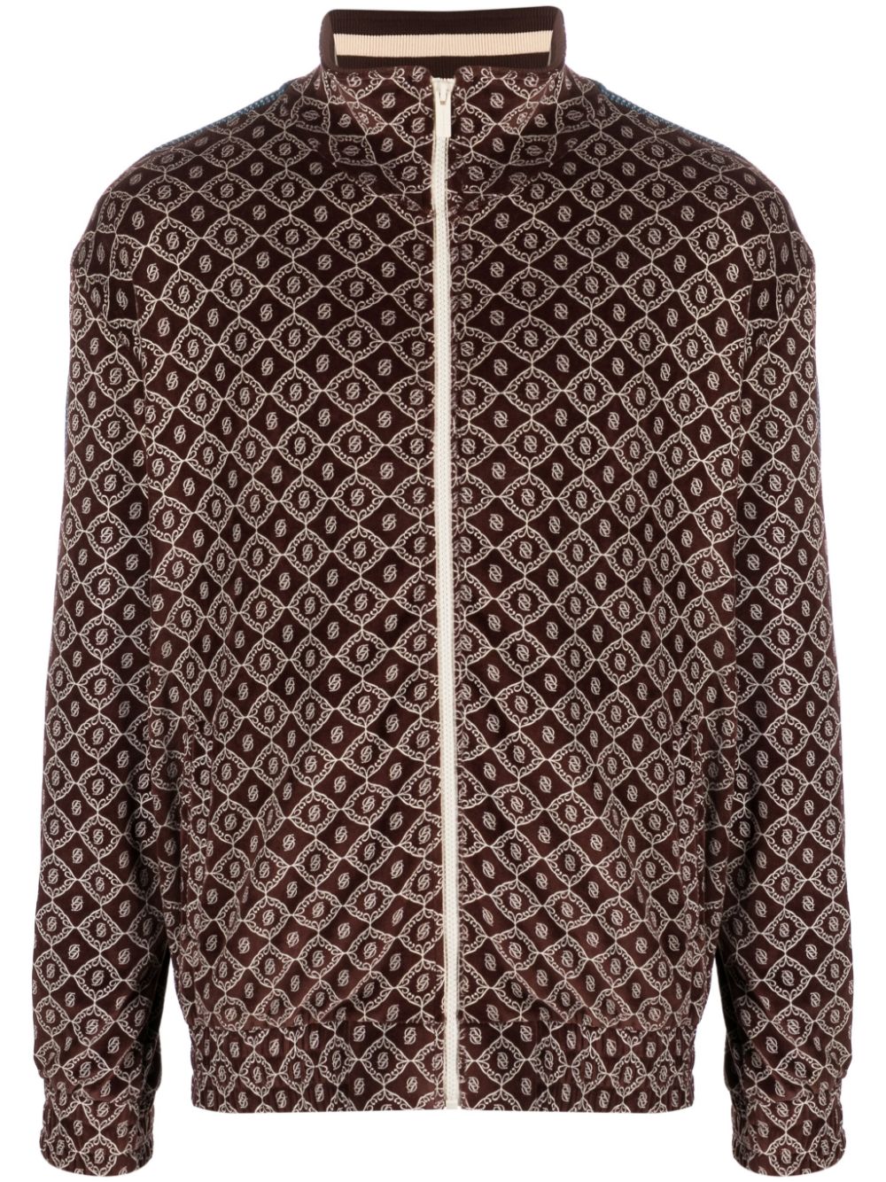 Velours-monogram velvet jacket - Black