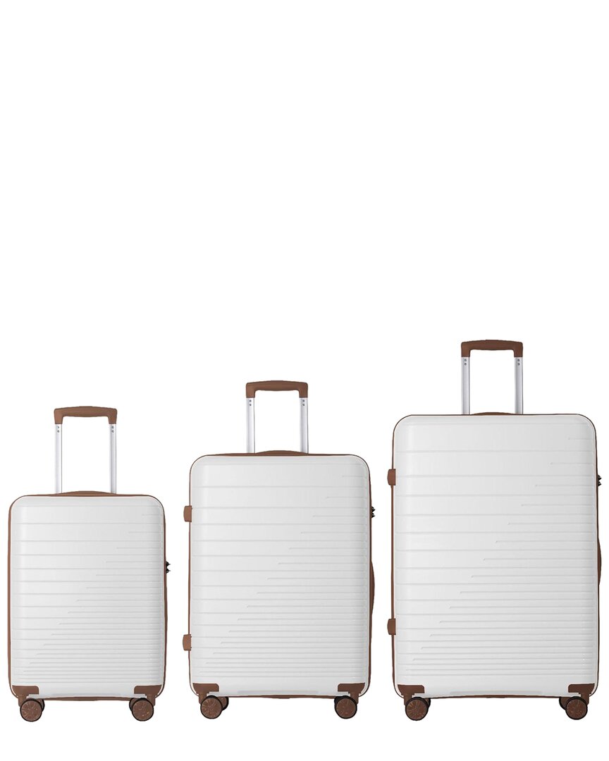 3Pc Hardshell Luggage Set With Spinner Wheels & Tsa Lock