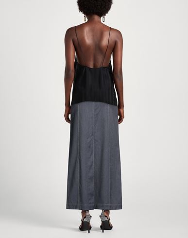 Woman Maxi skirt Navy Size 2 Recycled polyester, Viscose, Elastane