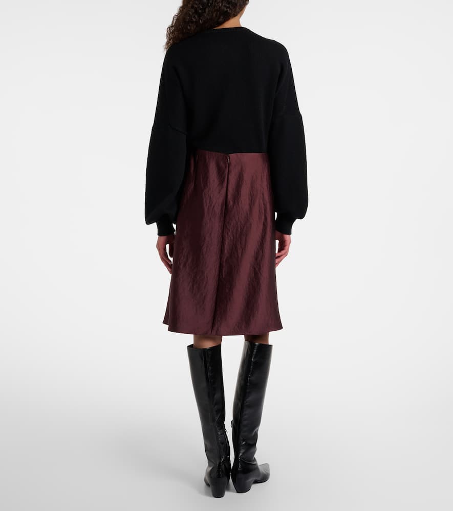 Satin midi skirt