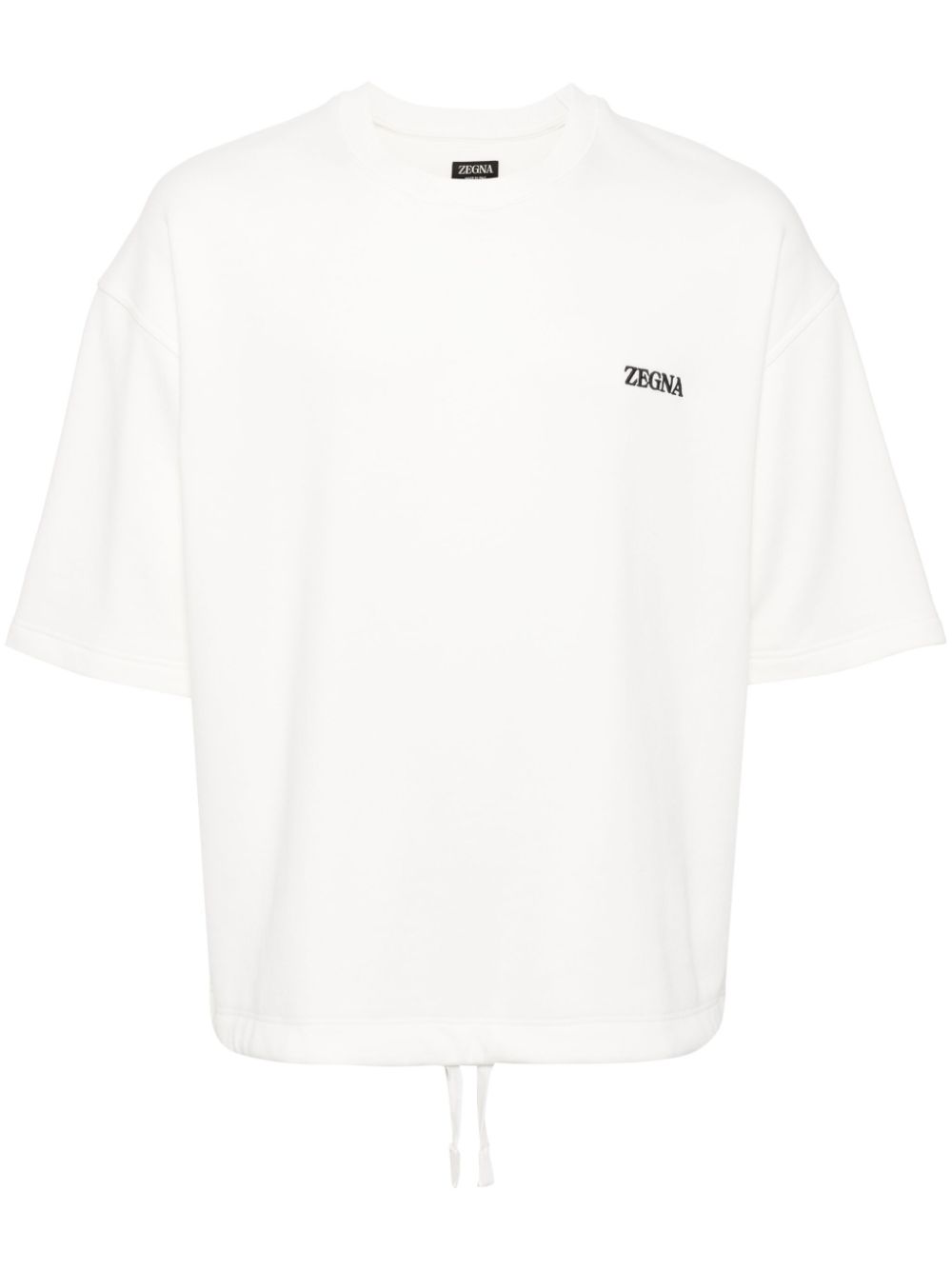 Logo-embroidered cotton-blend sweatshirt - White