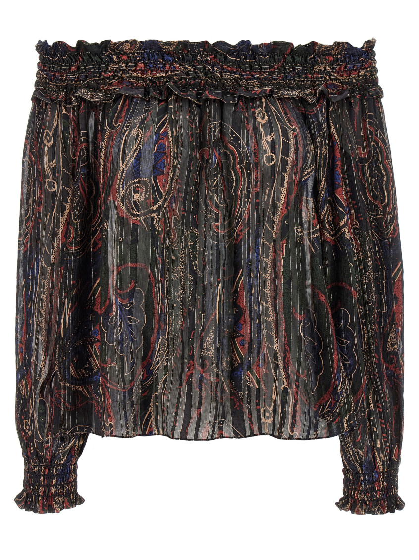 Multicolor Smock stitch blouse